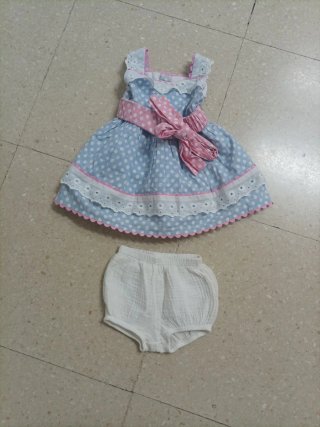 Conjunto vestido y braguita niña 12 meses