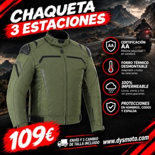 Chaqueta de Moto 3 Estaciones Verde