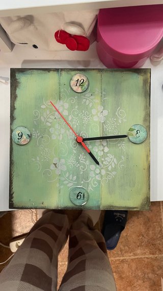 Reloj de Pared Artesanal Cuadrado