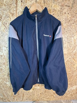 Reebok Classic Track Jacket Navy Blue Grey Size M