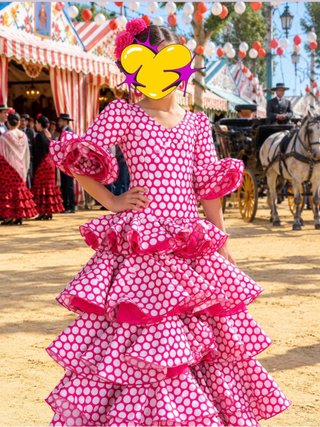 Traje Gitana Niña 8-10 Años Lunares