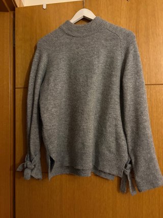 Jersey Sfera gris con lazos en puños