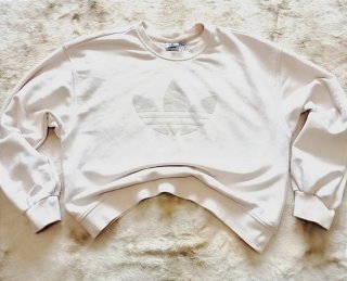 Sudadera Adidas Crop Beige Talla S