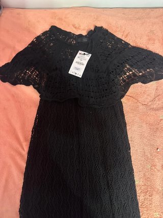 Vestido Zara Negro Crochet Talla M