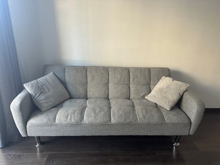 Sofá cama 3 plazas gris.