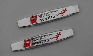 2 emblemas logo cromado Audi S-Line lagarto