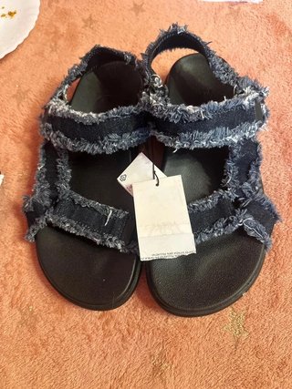 Sandalias Zara Talla 39 Denim Deshilachado