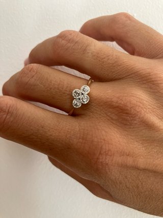 Anillo Art Decó Oro 18k y Diamantes
