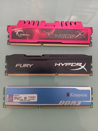 3 Memorias RAM DDR3 G.Skill, HyperX, Kingston