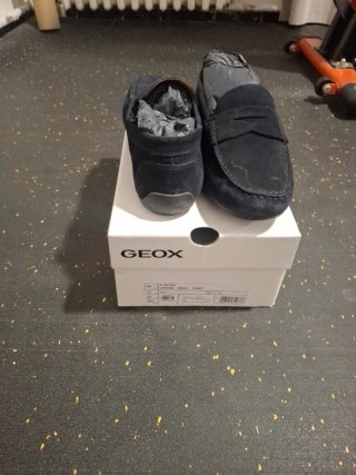 Geox Zapatos Mocasines Ante Azul Marino Talla 44