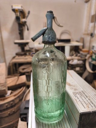 Sifón de vidrio antiguo M. Alve