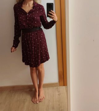 Vestido camisero estampado morado
