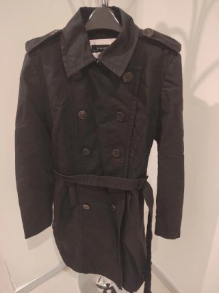 Gabardina Zara Negra Mujer