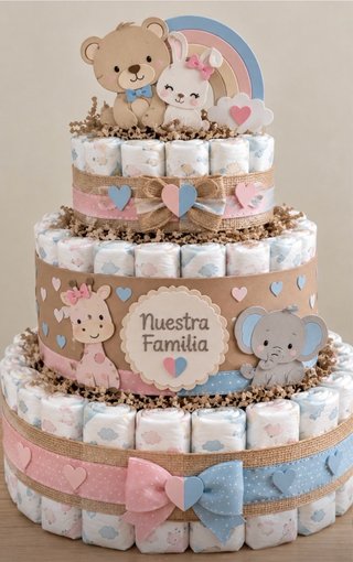 Tarta de pañales personalizada hecha a mano OFERTA