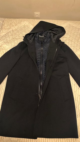 Abrigo Zara Negro Hombre