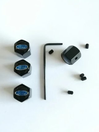 Tapones válvulas Ford negros antirrobo
