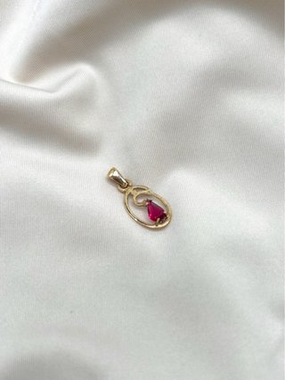 ES032 - Colgante Vintage Plata Chapado en Oro