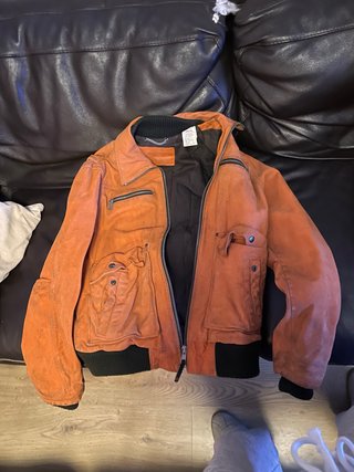 Cazadora de Piel Energie Naranja