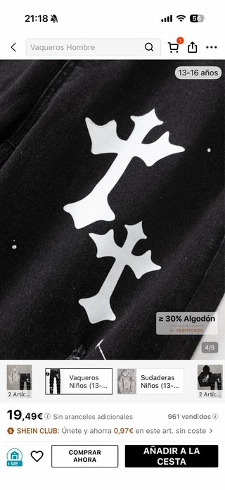 Pantalón vaquero negro cruces drip hallowen