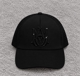 Gorra Amiri Negra con Logo Brillante
