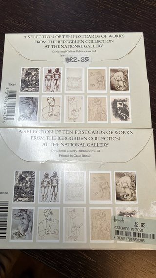 Buste sigillata con 10 cartoline: "Picasso Works on Paper, Berggruen Collection, National Gallery"
