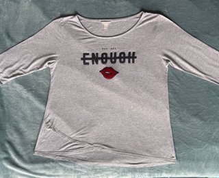 Camiseta gris media manga “Enough” Springfield XL