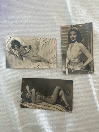 3 Cartoline Vintage di Rita Hayworth e Ann Borg