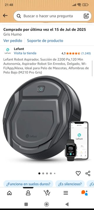 Robot Aspirador Lefant M210 Pro Gris