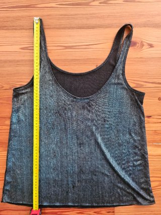 Camiseta de tirantes azul noche con irisaciones
