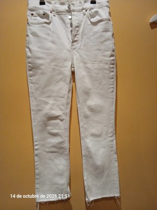 Vaqueros Blancos Rectos
