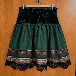 Falda Verde Estilo Boho Vintage