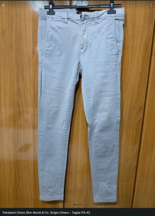 Pantaloni alcoot slim tg 42 grigio chiaro