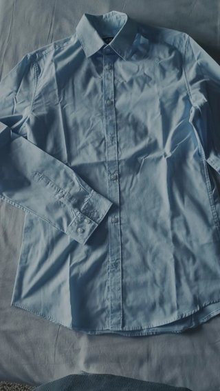 Camicia uomo H&M Slim Fit Azzurra Tg S