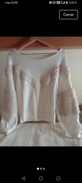 Jersey blanco borreguito talla M