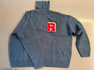 Jersey cuello alto Review azul hombre M nuevo