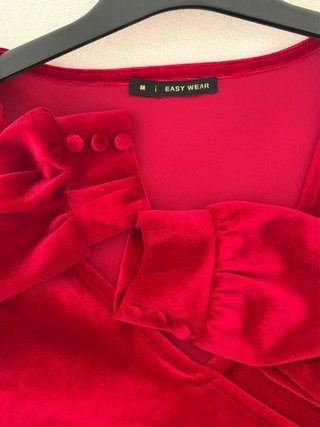 Vestido corto de terciopelo rojo Easy Wear