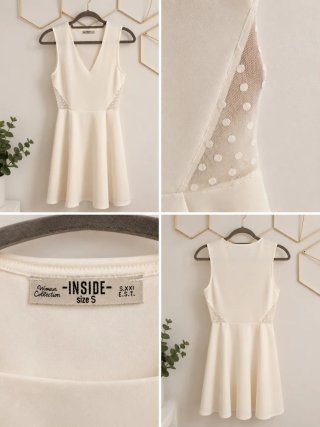Vestido Blanco con Encaje Inside Talla S