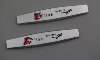 2 emblemas logo mate Audi S-Line lagarto