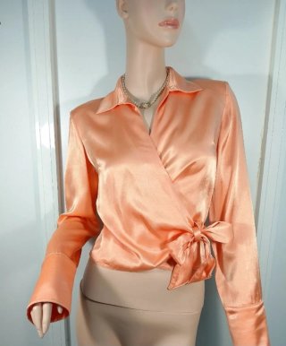 Camisa Elegante Cruzada Naranja