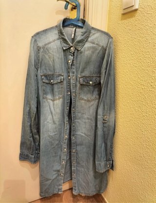 Vestido Camisa Vaquero Stradivarius Talla S