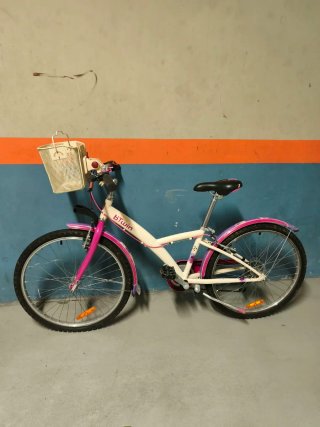 Bicicleta Paseo Infantil Btwin Blanca y Rosa