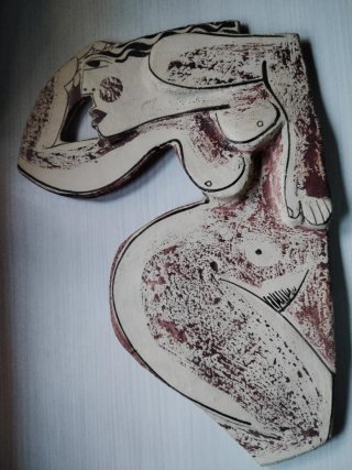 Escultura Cerámica Relieve Mujer Alfajar