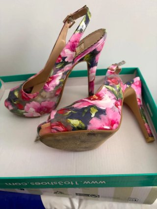 Tacones Estampado Floral Talla 38
