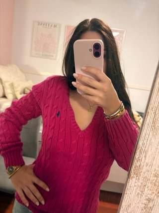 Jersey Polo Ralph Lauren rosa trenzado