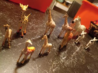 10 Miniature Animali della Savana - Giraffe, Zebre