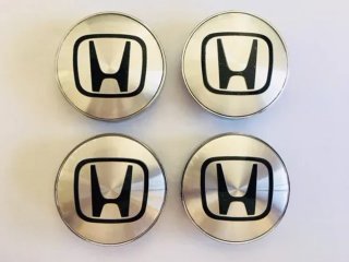 4 centros de rueda Honda plata 60 mm