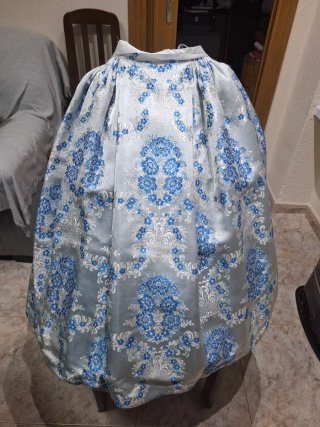 Falda Fallera Niña Azul y Plateada
