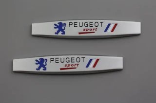 Emblema lateral o trasero Peugeot sport plata mate