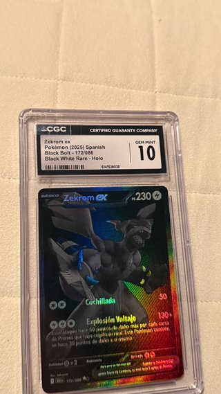 Zekrom EX 172/086 Spanish Black Bolt CGC 10