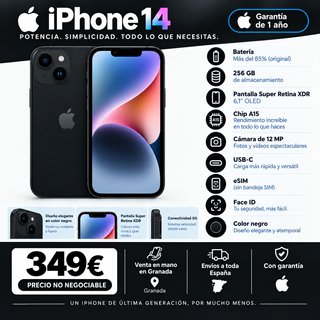 iPhone 14 256GB Muy poco Uso bateria original